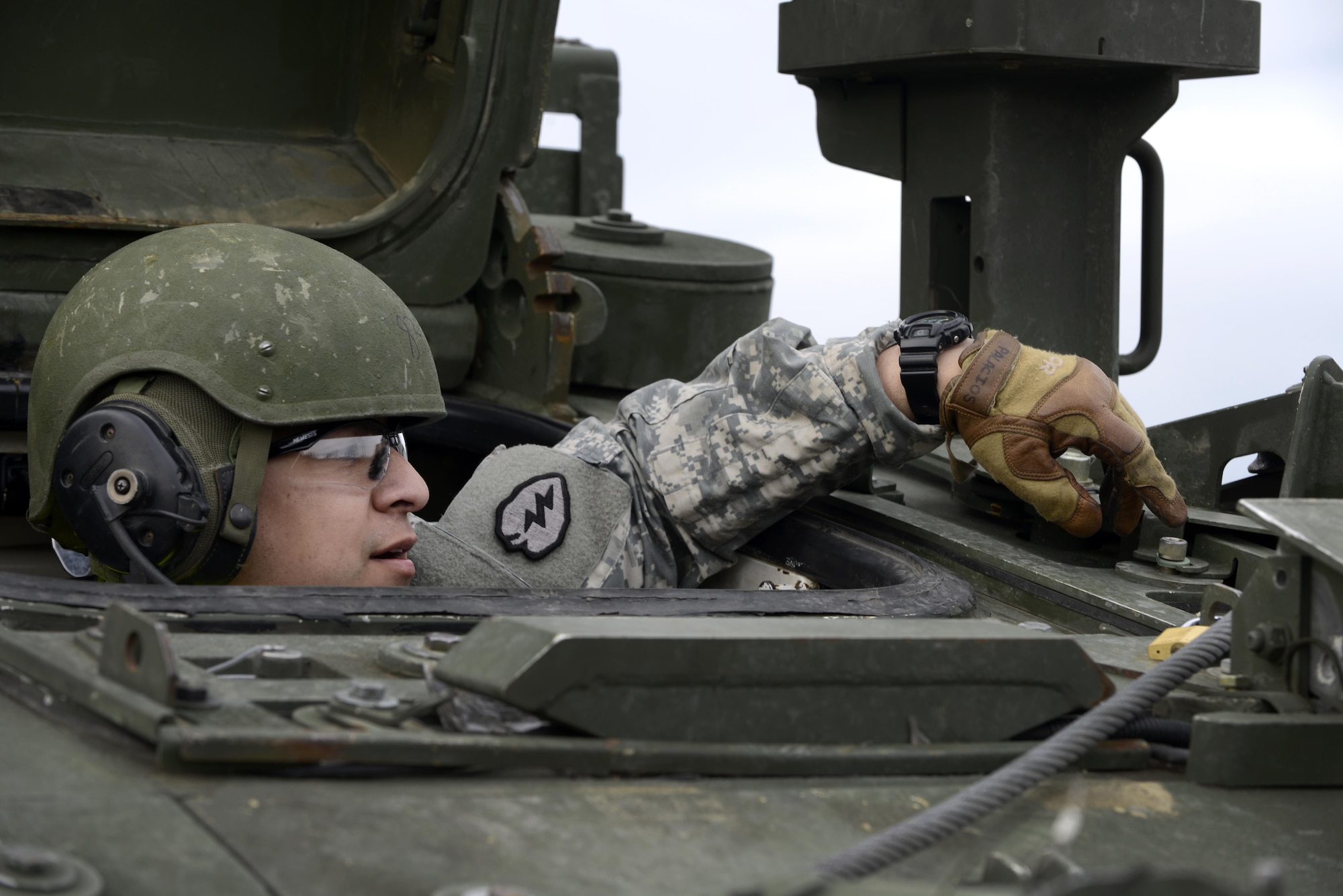 Soldiers assigned to the 1st Stryker Brigade Combat Team, 25th Infantry Division “Arctic Wolves,” unload M1126 Stryker Infantry Carrier Vehicles from a railhead on Joint Base Elmendorf-Richardson, April 25, 2017. The Arctic Wolves came to JBER from Fort Wainwright to participate in a training exercise displaying the 1-25 SBCTs deployment capabilities. 