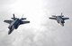 U.S. Air Force F-35 Lightning II's from Hill Air Force Base, Utah, flys alongside a 100th Air Refueling Wing KC-135 Stratotanker in formation during a flight to RAF Lakenheath April 25, 2017. The F-35’s are participating in their first-ever flying training deployment to Europe. (U.S. Air Force photo by Senior Airman Christine Groening) 
