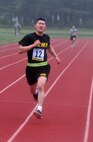 U.S. Army Reserve  Spc. Wantae Seong, 760th Engineer Company, 363rd Engineer Battalion,  411th Engineer Brigade, 412th Theater Engineer Command, based in Marion, Va., nears the finish line of the Combined Best Warrior Competition Army Physical Fitness Test 2-mile run at Joint Base McGuire-Dix-Lakehurst, N.J. April 25, 2017. Contestants hopefully take the title of Best Noncommissioned Officer or Best Soldier and move on to represent the 412th Theater Engineer Command,  416th Theater Engineer Command and 76th Operational Response at the USARC Best Warrior Competition. (U.S. Army Reserve Photo by Sgt. 1st Class Clinton Wood)