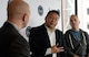 (From left) Alex Rice, chief technology officer and co-founder of HackerOne, Peter Kim, Air Force chief information security officer and Chris Lynch, director of Defense Digital Service, announce the upcoming 