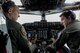 U.S. Air Force Maj. Jacob Johnson, 909th Air Refueling Squadron director of wing inspections and 1st Lt. Huston Harrison, 909th ARS standards and evaluations officer, conduct pre-flight checks aboard a KC-135 Stratotanker April 20, 2017, at Kadena Air Base, Japan. The KC-135 is the Air Force’s primary air refueling capacity. (U.S. Air Force photo by Senior Airman Lynette M. Rolen)