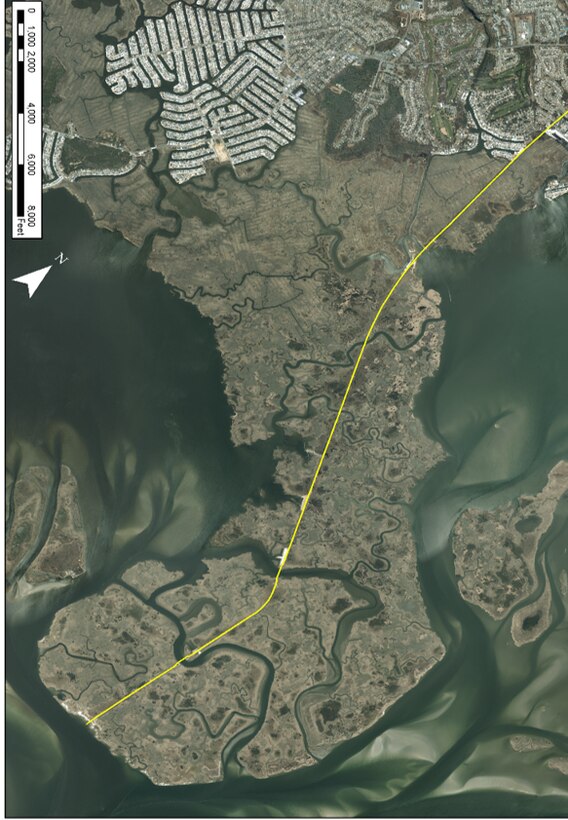 Aerial map of Great Bay Boulevard