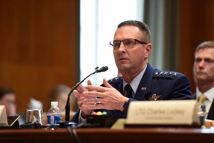 Air Force Gen. Joseph Lengyel, the chief of the National Guard Bureau, testifies at a Senate Appropriations Subcommittee Defense hearing on National Guard and Reserve Programs and Readiness, April 26, 2017. 