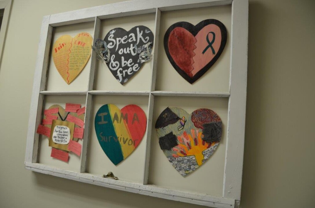The Crisis Center, Inc. partners with the Birmingham, Alabama community to create these works of art. The Wounded Hearts is an art project that empowers survivors of sexual violence to feel supported while receiving services at the Crisis Center.  The hearts are hung throughout the facility as a message from a survivor to the community or from the community to a survivor.