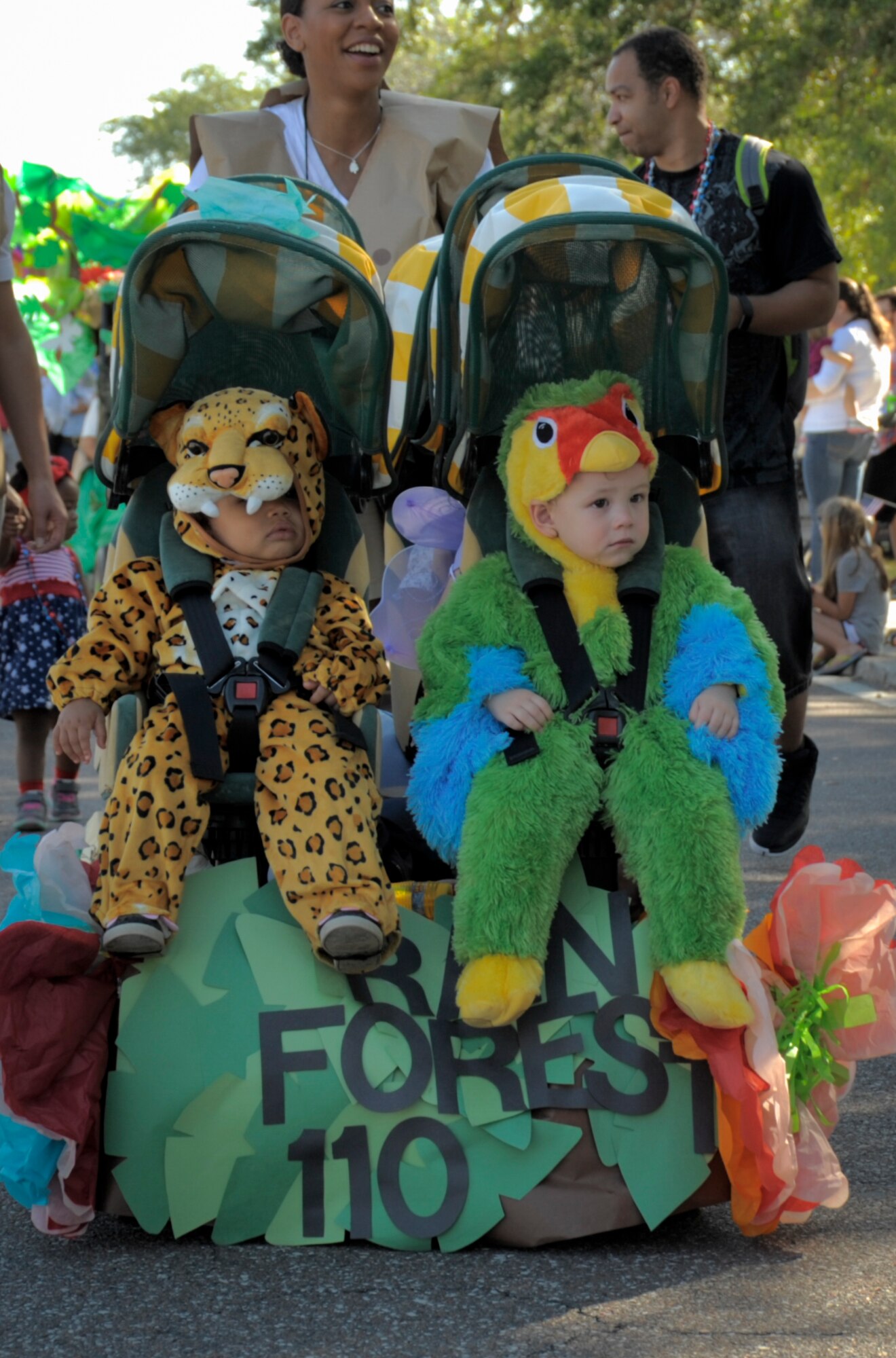Children from the MacDill Child Development Center participate in the Month of the Military Child parade at MacDill Air Force Base, Fla., April 21, 2017. April is Month of the Military Child and throughout the month MacDill has hosted various events in celebration including a parade and numerous events at the schools. (U.S. Air Force photo by Airman 1st Class Mariette Adams)