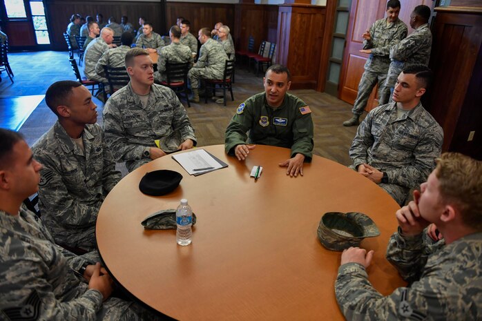 Members of Team Charleston are mentored during a Round Robin Mentorship event hosted by the Top 3 and 5/6 Associations at the Charleston Club, April 27, 2017. The 5/6 assists NCOs to improve their work center by providing professional development opportunities and networking with leadership and other base organizations. The Top 3 Association’s vision is to help senior enlisted members lead the way and make a difference for Team Charleston.