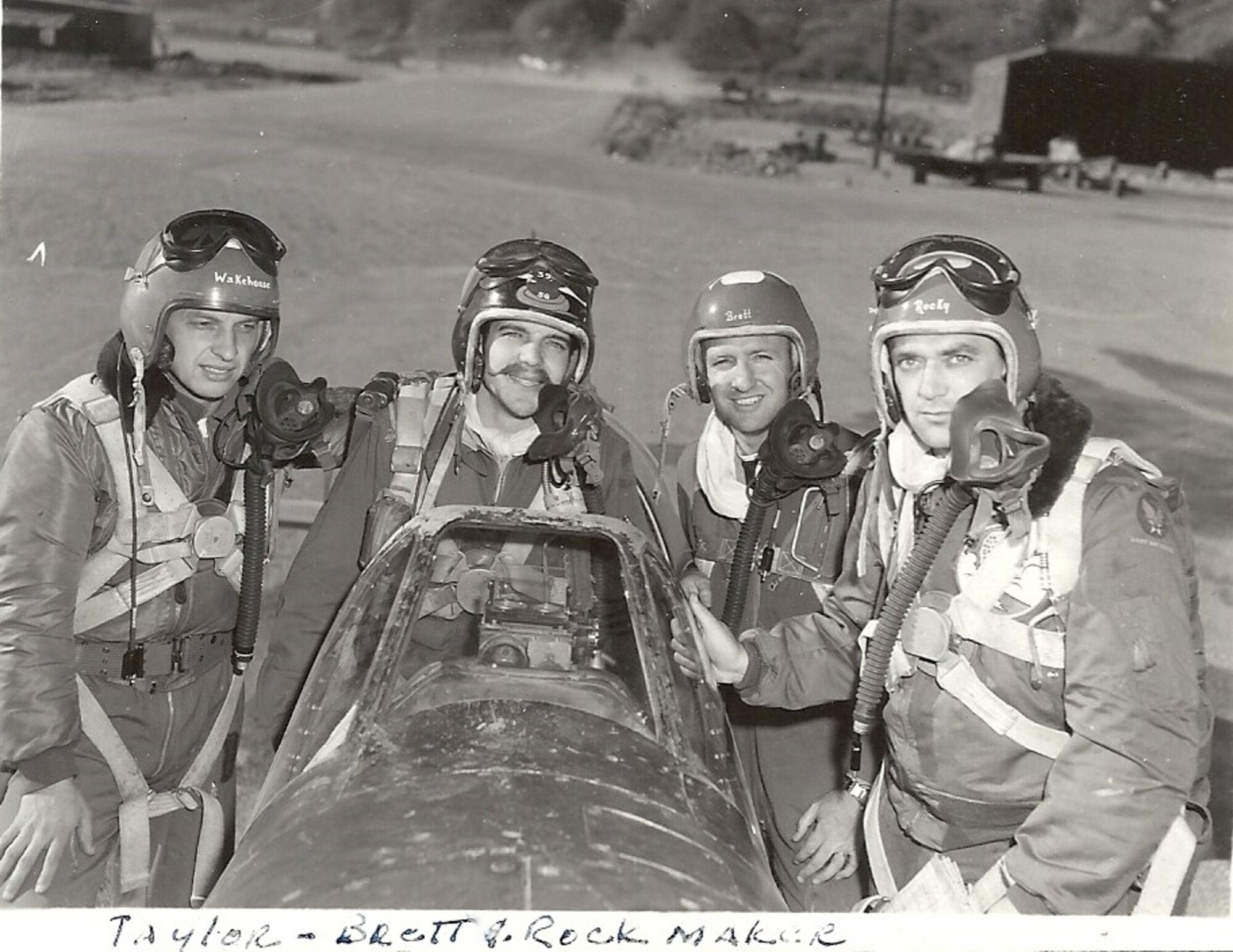 Zebra flight - Ernie, Johnny Taylor, Rock Brett, Fred Rockmaker, Korea, 1951