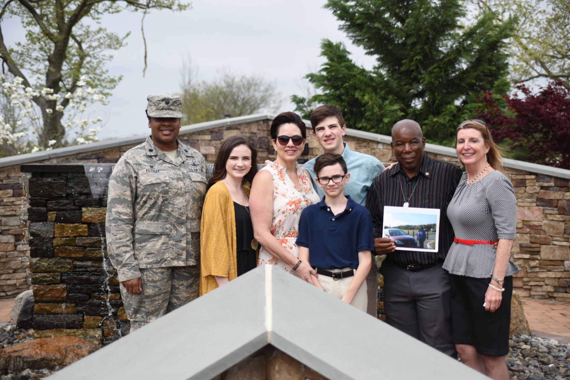 Family members of fallen Air Advisors posed for a picture following the Air Advisor Memorial Ceremony, at Joint Base McGuire-Dix-Lakehurst, New Jersey, April 27, 2017.(U.S. Air Force photo/Brad Camara)