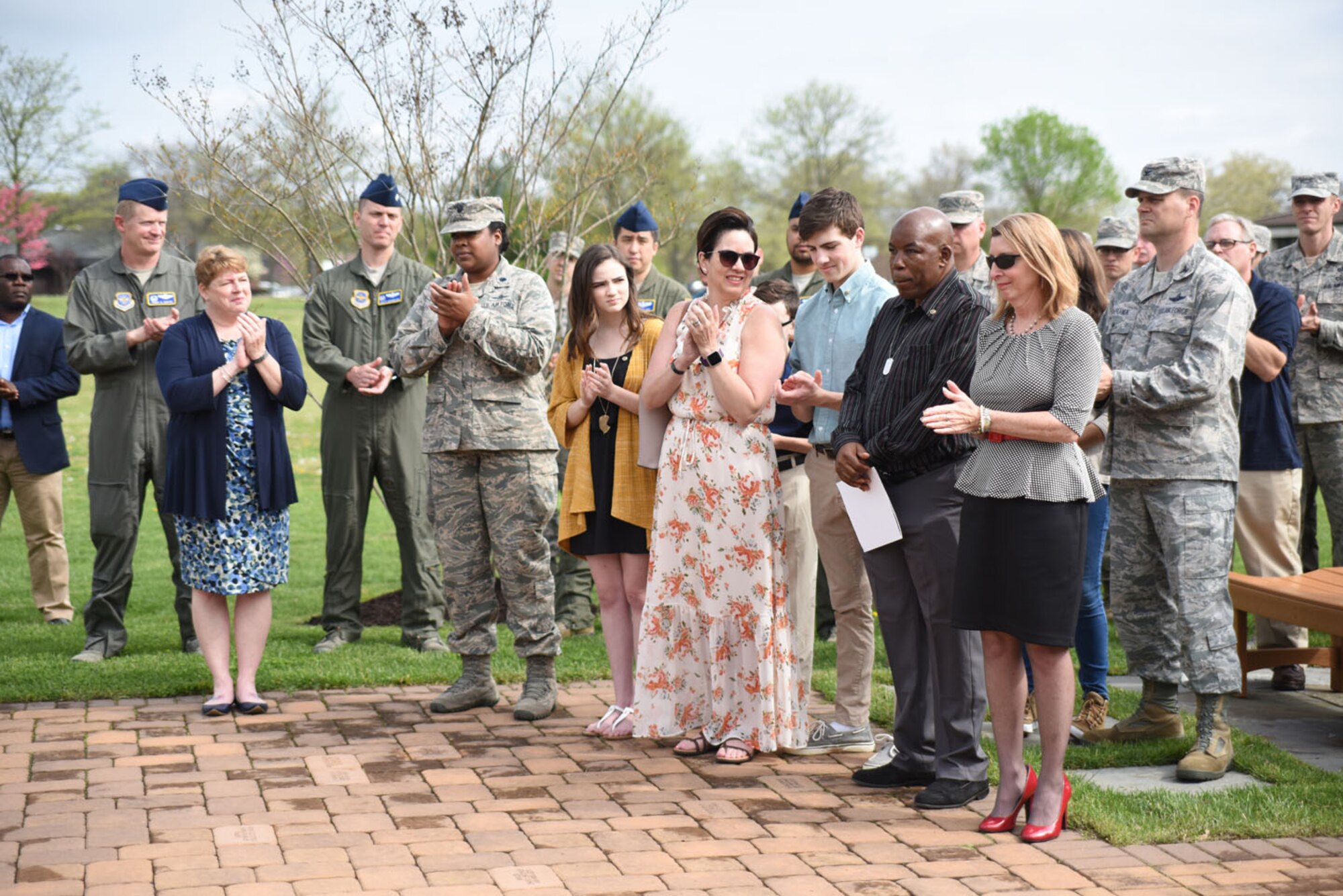 Attendees applaud during the Air Advisor Memorial Ceremony, at Joint Base McGuire-Dix-Lakehurst, New Jersey, April 27, 2017.(U.S. Air Force photo/Brad Camara)
