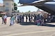 The 908th Airlift Wing provided a C-130 Hercules as a static display during the Air Show at Maxwell Air Force Base, Ala., April 8 and 9. Hundreds of people toured the aircraft while unit members explained how the aircraft helps the wing accomplish its mission. (U.S. Air Force photo by Bradley J. Clark)