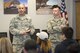 Senior Master Sgts. Philip Rewinkle (left) and Benjamin Truitt, members assigned to the 38th Intelligence Squadron, speak to the members of the Individual Ready Reserve attending an annual IRR muster at Beale Air Force Base, Calif. April 8, 2017. The senior NCOs explained some of the job opportunities available at their unit here. (U.S. Air Force photo by Staff Sgt. Brenda Davis)