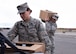 2nd Lt. Katherine Miranda, 92nd Air Refueling Wing Public Affairs media operations chief, and Capt. David Liapis, 92nd ARW chief of Public Affairs, load a vehicle with boxes of bottled water to be provided to private well owners near the base Apr. 28, 2017, at Fairchild Air Force Base, Wash. The Air Force is providing clean drinking water to residents whose water wells tested above the Environmental Protection Agency's lifetime Health Advisory levels for PFOS/PFOA during recent sampling.