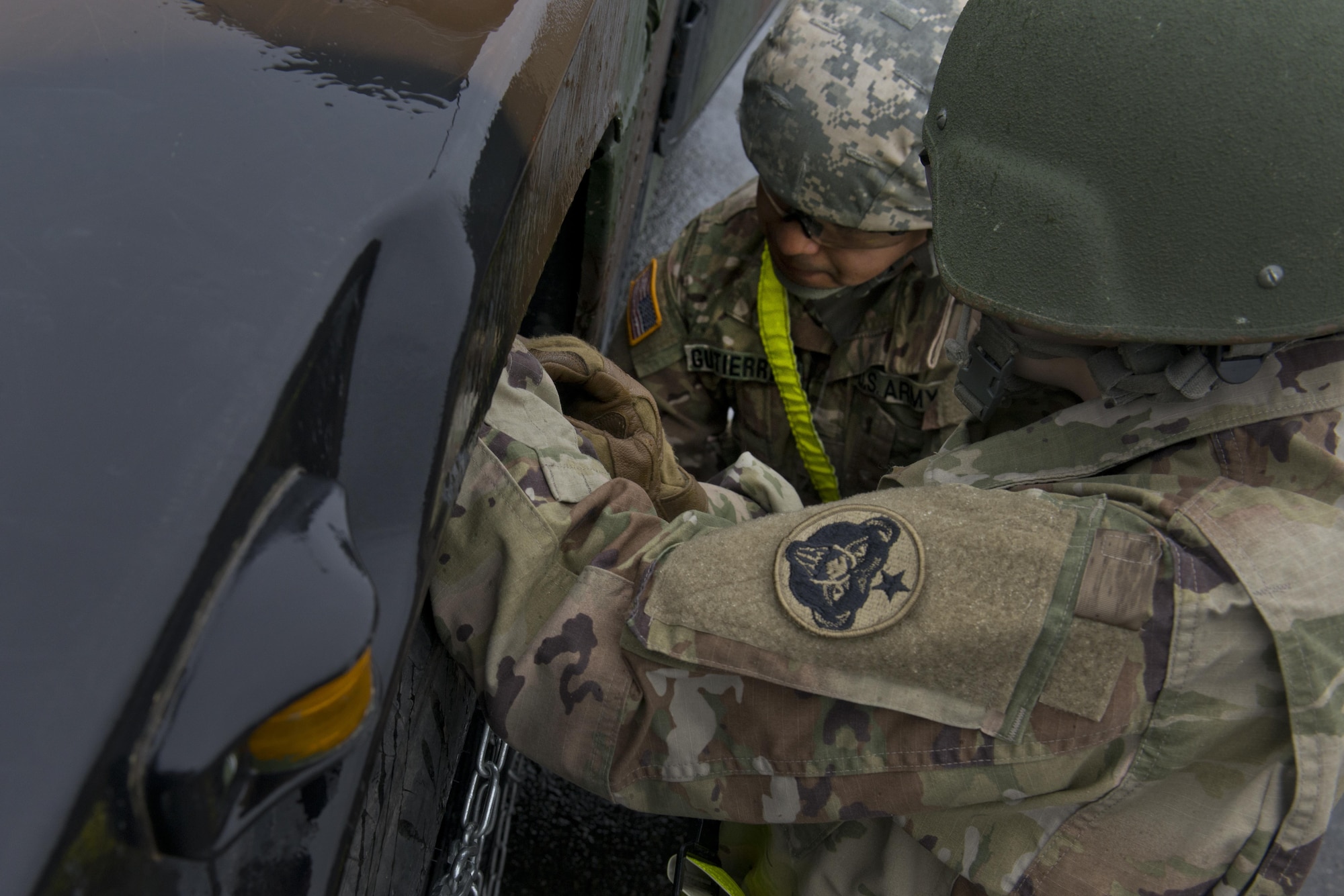 Soldiers from the 98th Maintenance Company, 17th Combat Sustainment Support Battalion compete in the 98th MC's maintenance rodeo April 27. The Rodeo is designed to sharpen their professional skill sets and their interpersonal relationships to create a stronger unit. 