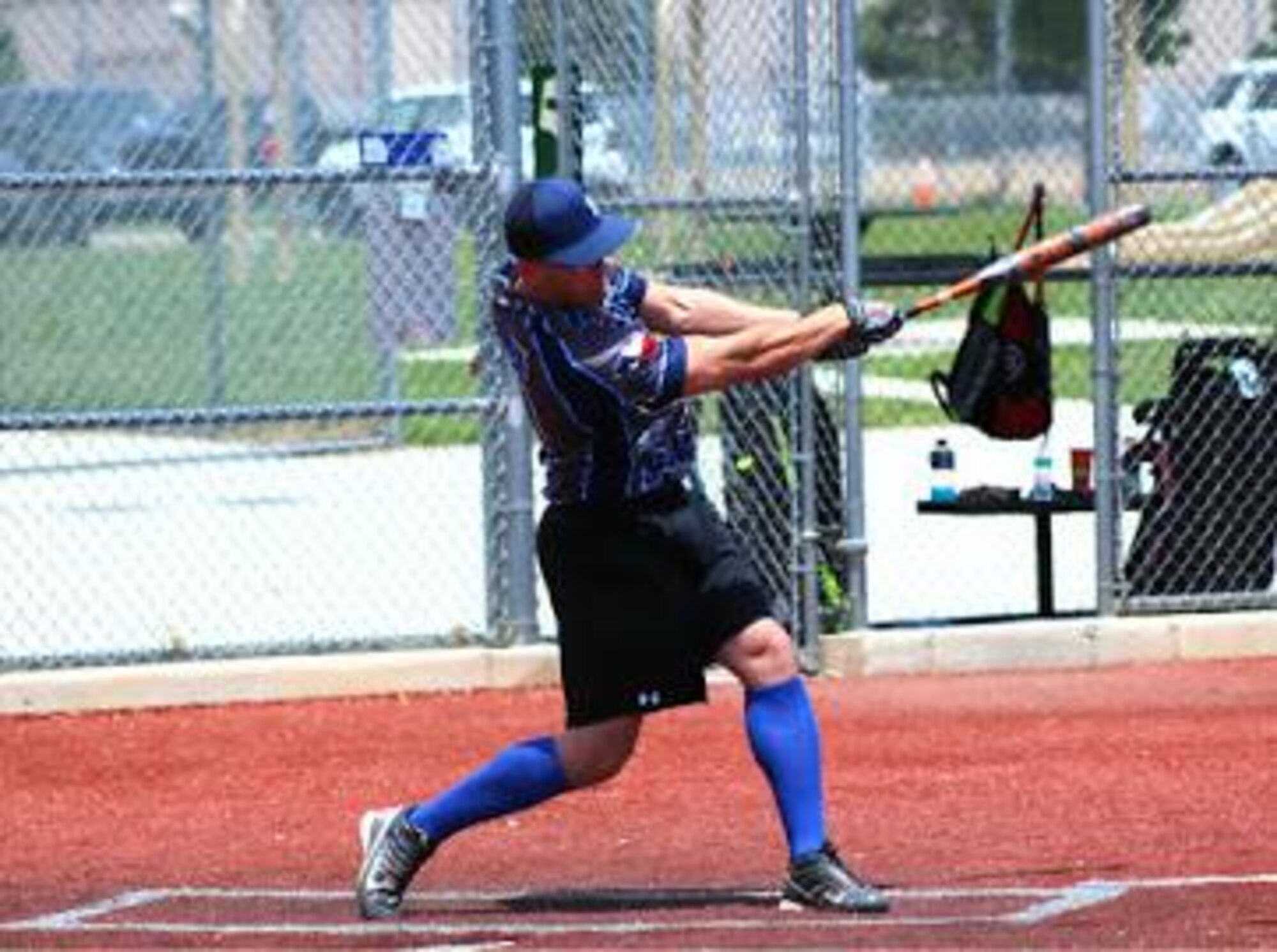 Staff Sgt. Dan James, 364th Training Squadron fuels instructor, competes with the Sheppard Senator softball team in the Band-Aid tournament in Colorado Springs, Colo., June 9-11, 2017. The Senator team will represent Sheppard Air Force Base, Texas, in the varsity B division in the Worlds Armed Forces Tournament Aug. 10-13, 2017. (U.S. Air Force courtesy photo)
