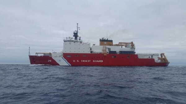 USCGC HEALY underway in the Pacific Ocean.