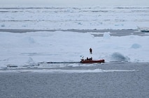 HEALY’s small boat in the ice.