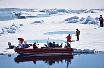 Small boat operations on a beautiful day in the Arctic.