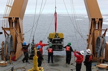 Deck Department deploying the ROV.