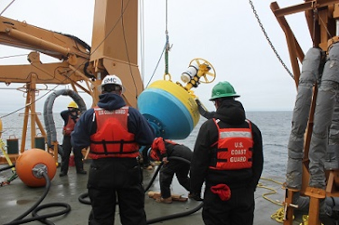 The Deck Department deploying a NOAA sonobuoy.