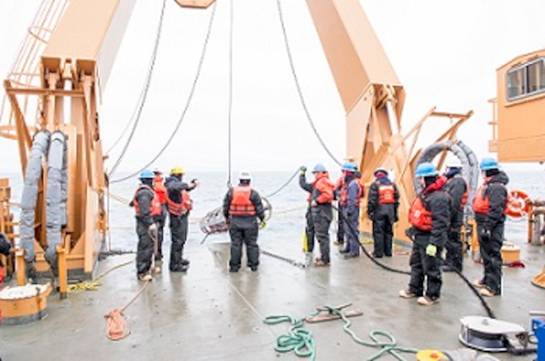 The Deck Department deploys the DVLA mooring.