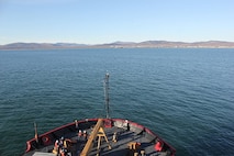 The anchor detail monitors HEALY’s port anchor off of Nome, AK.