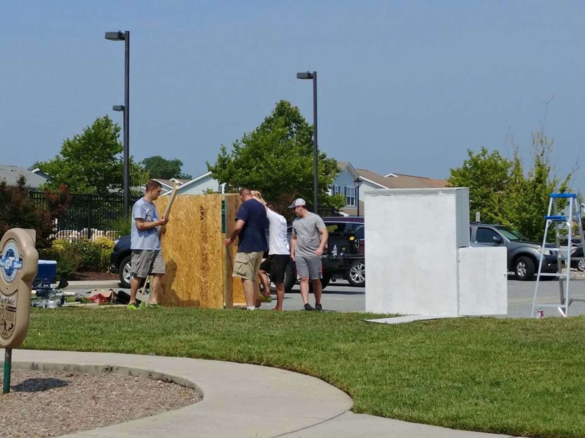 Team Dover Airmen build Airmen’s Attic donation boxes July 20, 2017, on Dover AFB, Del. The boxes will be used to help the Airmen’s Attic get donations and make dropping off more convenient for base residents. “We built them to help the Airmen's Attic get donations. The problem was that with their hours, people had a hard time getting donations to them,” said TSgt. Jerry Ivey, 436th Airlift Wing Command Post. “There were donation boxes in housing, but they were for good will. I thought if we could give to people off base we should be able to take care of our own.”