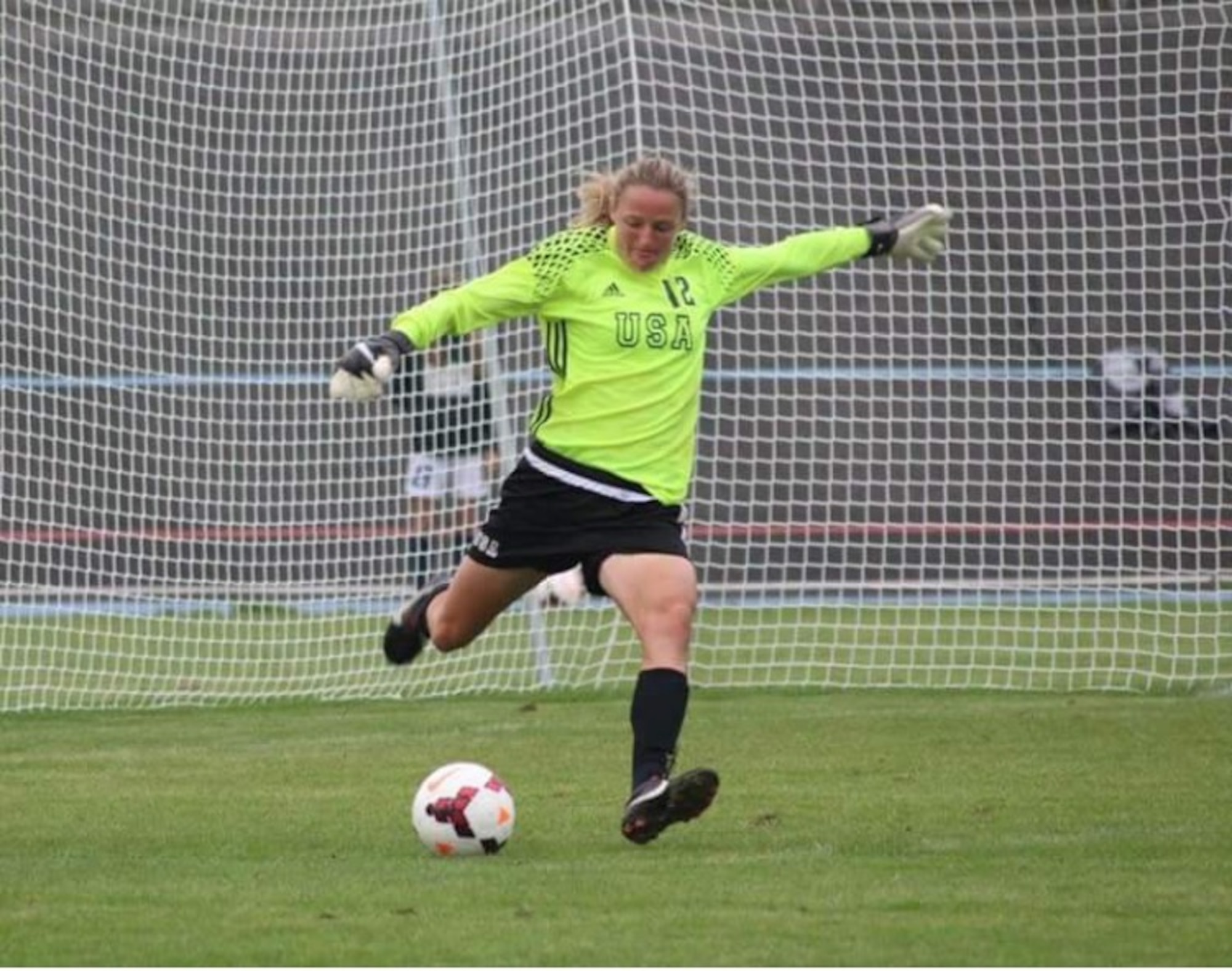 1st. Lt. Alyson Gleason continued her love of playing soccer with the All-Armed Forces women's soccer team. "I figured if I could use my athletic abilities to better the Air Force and get a chance to play for the country I love, then why not give it a shot?" she said.
