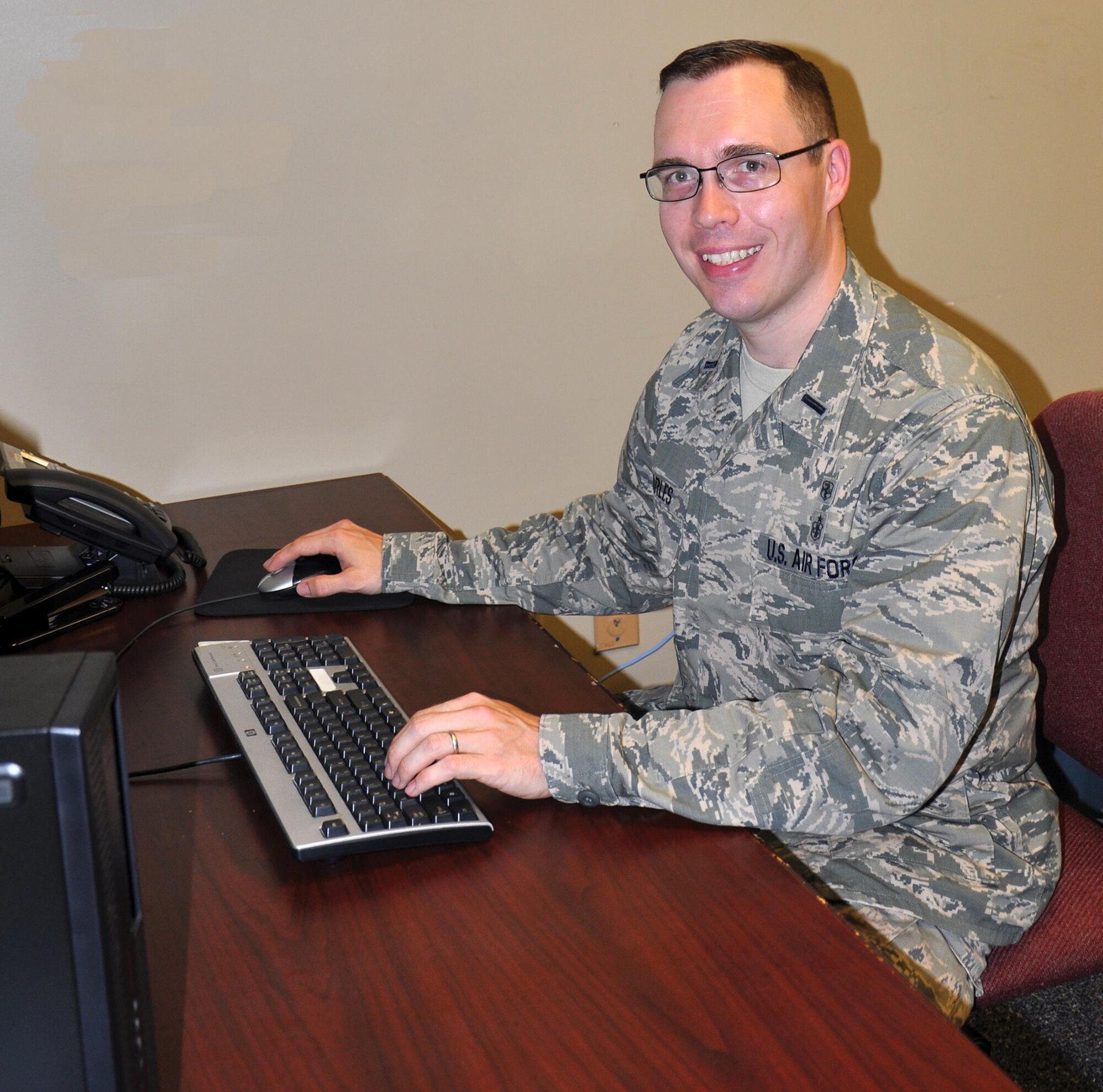 1st Lt Jonathan Charles, 445 Aeromedical Staging Team Squadron Medical Readiness officer-in-charge, is the 445th Airlift Wing August 2017 Spotlight Performer. (U.S. Air Force photo/Lt. Col. Cynthia Harris)