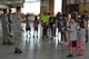 U.S. Airmen assigned to the 20th Aircraft Maintenance Squadron speak to Team Shaw members and their families about the capabilities of an F-16CM Fighting Falcon during a Kids Meet the Shaw Weasels event, hosted by the 20th Force Support Squadron Airman and Family Readiness Center, at Shaw Air Force, S.C., July 28, 2017. The children were told about how Airmen from across the installation work together to ensure the 20th Fighter Wing’s F-16s are mission-ready. (U.S. Air Force photo by Airman 1st Class Kathryn R.C. Reaves)
