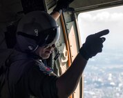 TSgt  Lange gives point commands prior to personnel jump