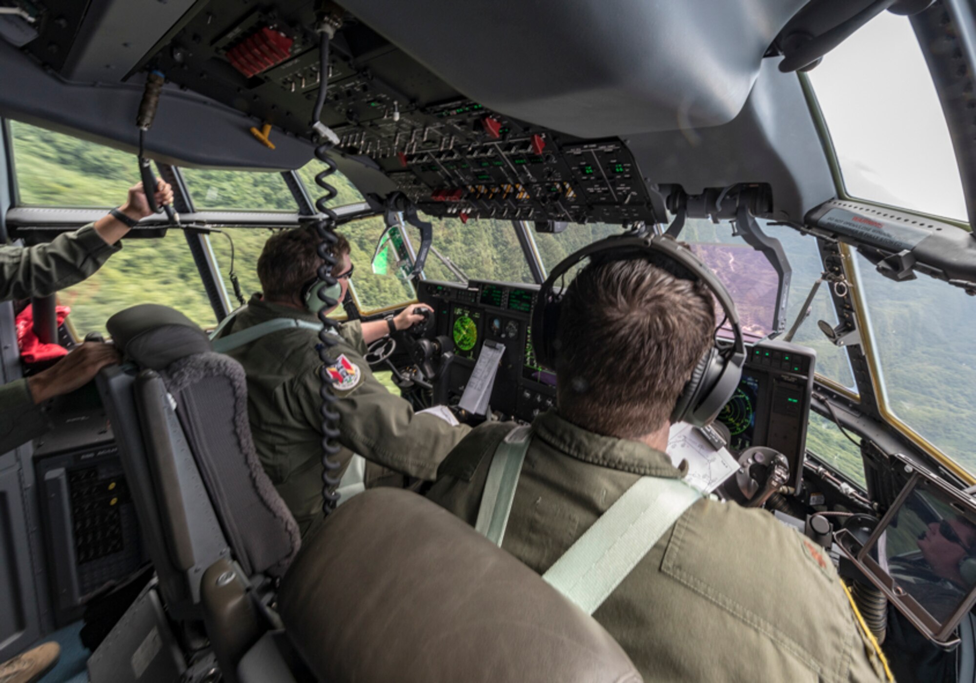 Crew members from the 36th Airlift Squadron conduct low-level maneuvers near Mount Fuji