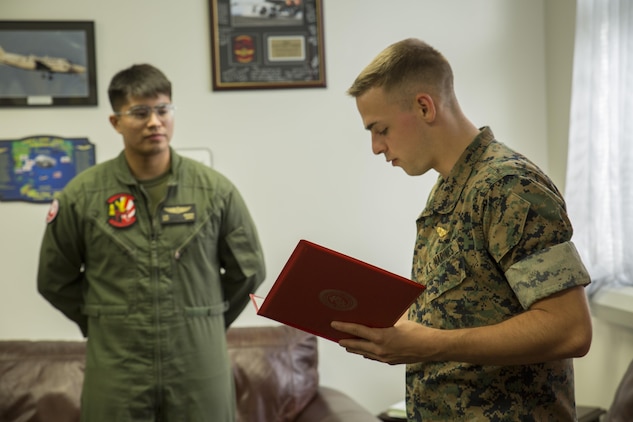 Marine spreads his wings