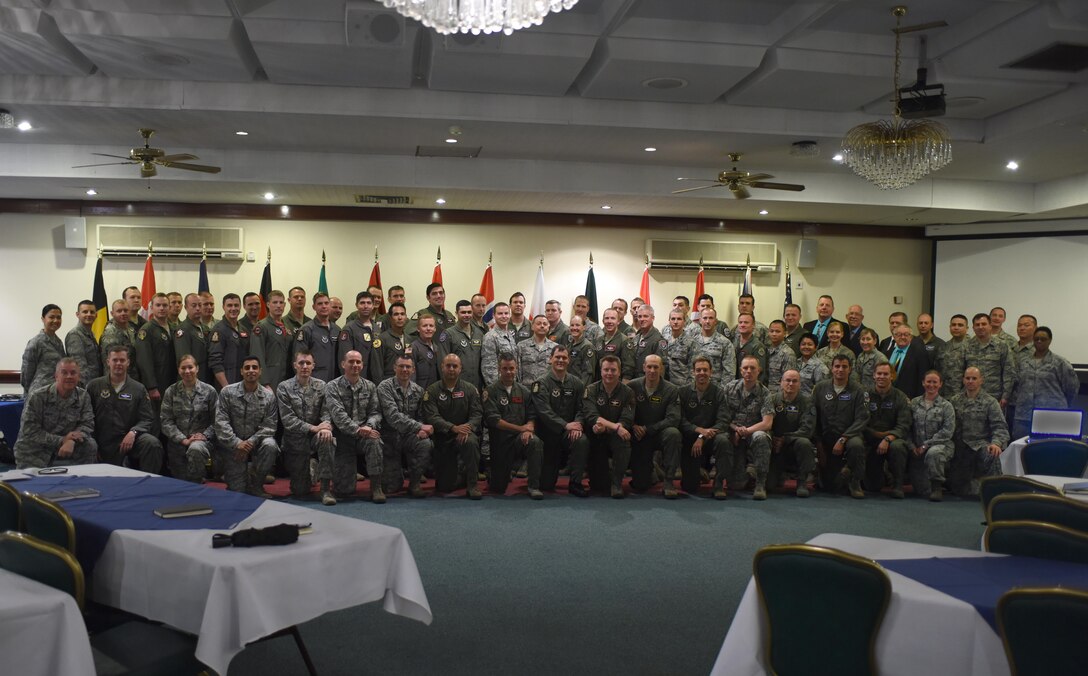 More than 50 Airmen assigned to partner countries in Europe and the Middle East gathered at the Military Personnel Exchange Program forum at Royal Air Force Lakenheath, England, July 26. Currently, more than 130 Airmen are working in 22 countries worldwide, ultimately enhancing interoperability with U.S. allies. (U.S. Air Force photo/Airman 1st Class Eli Chevalier)