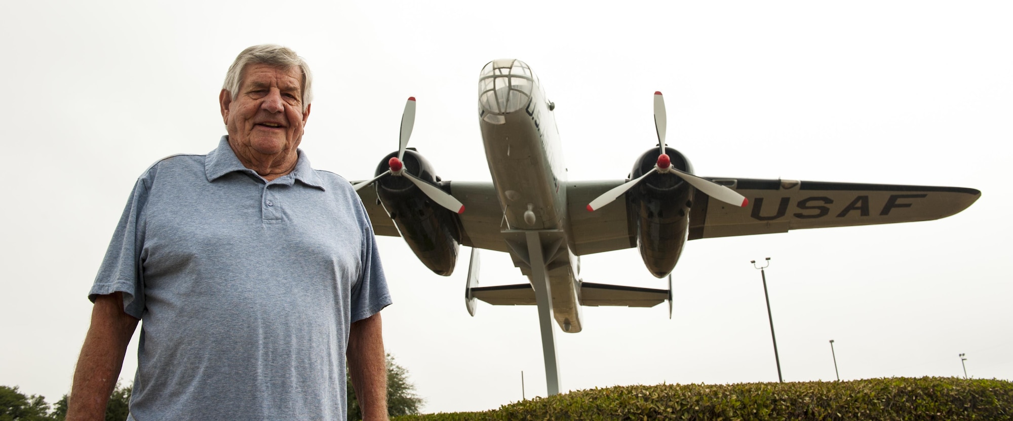 Maintainer of the B-25 visits his old plane