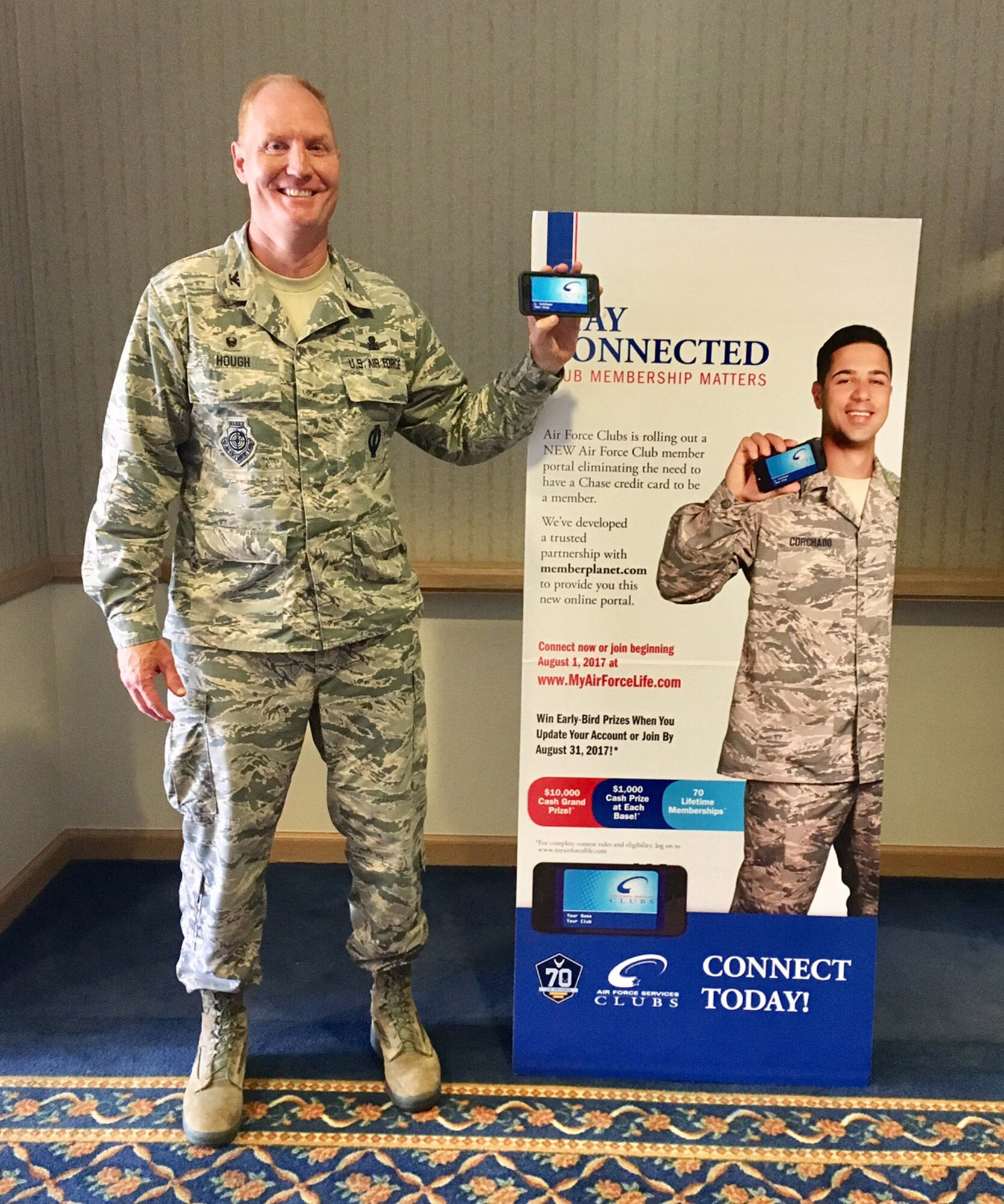The 30th Space Wing Commander, Col. Michael Hough, was the first Club Member to transition to the new Member Planet Club Card system.