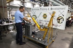Image: demonstration of crane operation techniques using a crane mock-up device