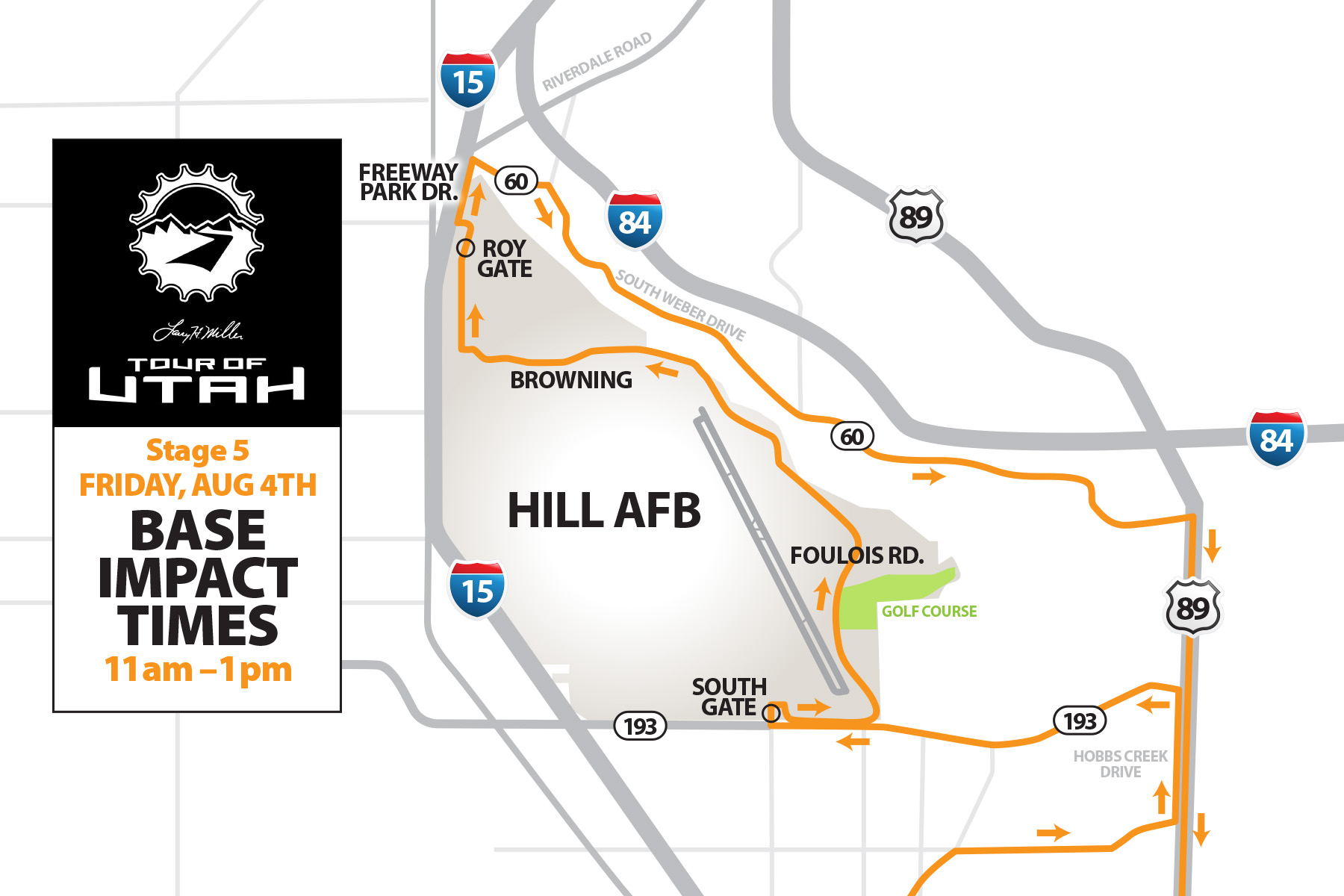 Tour Of Utah Passing Through Hill Afb Gate Traffic Impacts