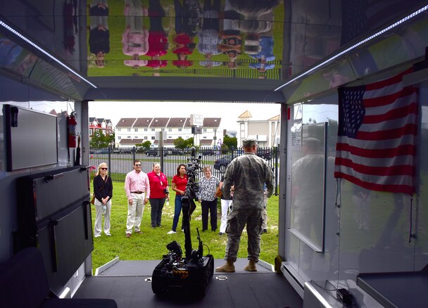 Members of the Army National Guard Civil Support Team give a demonstration on some of the equipment they  to respond to local and national disasters during the Center of Influence Conference at Bethany Beach Training Site, Bethany Beach, De., 27 July 2017. (U.S. Air National Guard photo by SSgt. Andrew Horgan/released)