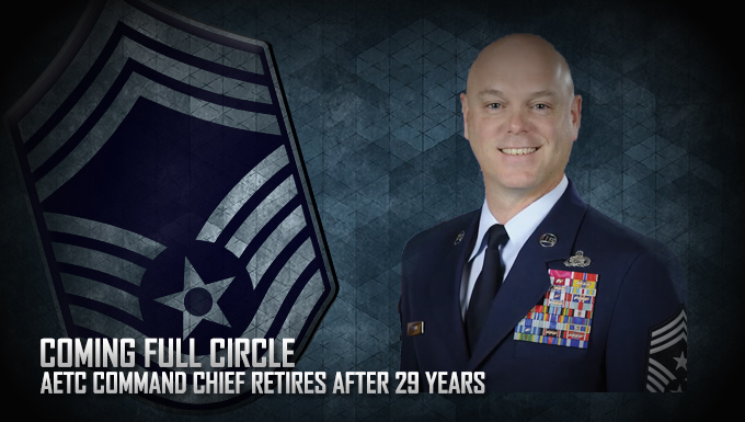 Coming full circle: AETC command chief retires after 29 years > Air ...