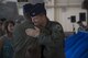 Col. Timothy Sumja, 23d Fighter Group outgoing commander, congratulates the new 23d FG commander, Col. Michael Curley, after a change of command ceremony at Moody Air Force Base, Ga., Aug. 4, 2017. Curley was the Chief of the Training, Exercises, and Readiness Division at Headquarters U.S. Air Forces in Europe. (U.S. Air Force photo by Staff Sgt. Olivia Dominique)