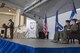 Col. Jennifer Short, 23d Wing commander, speaks during a change of command ceremony, at Moody Air Force Base, Aug. 4, 2017. Col. Michael Curley took command of the 23d Fighter Group from Col. Timothy Sumja, 23d FG outgoing commander. (U.S. Air Force photo by Staff Sgt. Olivia Dominique)