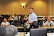 Chief Master Sgt. Tommy Mazzone (standing), Air Force District of Washington command chief, shares insights about mentoring junior Airmen with newly-selected senior noncommissioned officers during a SNCO Professional Enhancement course July 31, 2017 at Joint Base Andrews, Md. Mazzone urged the new SNCOs in the audience to embrace their new leadership responsibilities. The SNCOPE course featured a number of other presentations by senior enlisted leaders, group activities and discussions designed to prepare the Airmen for their new responsibilities as some of the Air Force’s newest SNCOs.(U.S. Air Force photo by Staff Sgt. Joe Yanik)