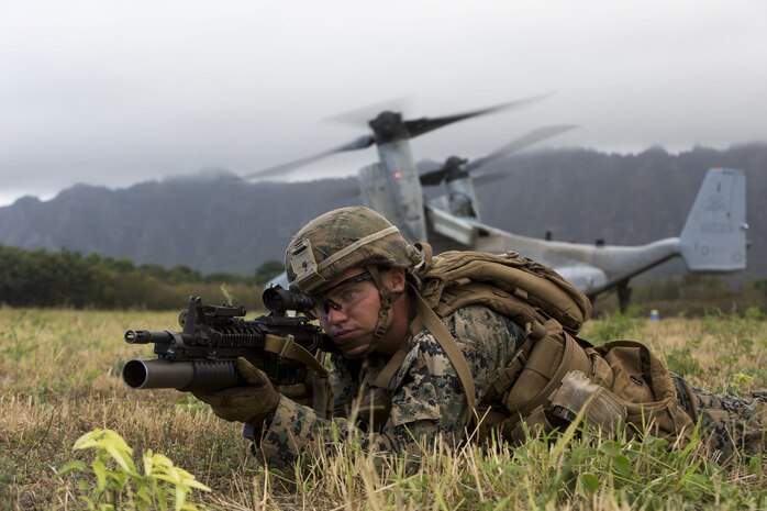 Marines with 3rd Battalion, 3rd Marine Regiment, conducted a non-combatant evacuation operation (NEO) at Marine Corps Training Area Bellows (MCTAB), July 25, 2017.