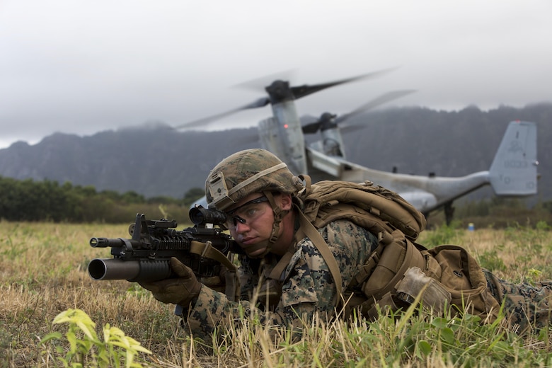 Marines with 3rd Battalion, 3rd Marine Regiment, conducted a non-combatant evacuation operation (NEO) at Marine Corps Training Area Bellows (MCTAB), July 25, 2017.