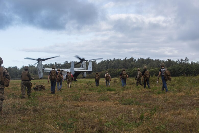 Marines with 3rd Battalion, 3rd Marine Regiment, conducted a non-combatant evacuation operation (NEO) at Marine Corps Training Area Bellows (MCTAB), July 25, 2017.