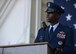 U.S Air Force Col. Brandon Parker, 7th Bomb Wing commander, addresses the 7th BW, 317th Airlift Wing and Abilene community partners during a change of command ceremony at Dyess Air Force Base, Texas, Aug. 4, 2017. In 1996, Parker received his commission from the U.S. Air Force Academy at Colorado Springs, Colorado. (U.S. Air Force photo by Senior Airman Katherine Miller)