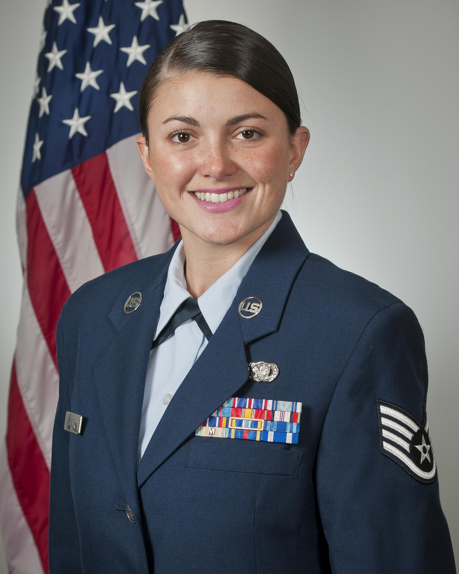 Staff Sgt. Lacey Miller, the Air National Guard's 2016 Outstanding Airman of the Year, poses for a photo at Joint Base Andrews, Md., May 31, 2017. Miller is assigned to the 290th Joint Communications Support Squadron, Florida ANG, and was chosen for the honor among all junior enlisted Airmen in the Air National Guard.