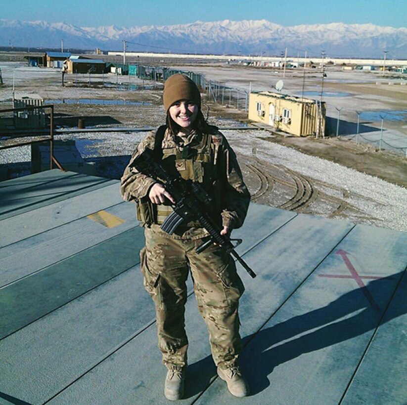 Staff Sgt. Lacey Miller, the Air National Guard's 2016 Outstanding Airman of the Year, poses for a photo at Bagram Air Base, Afghanistan, April 26, 2016, where she was deployed in support of Operation Freedom's Sentinel. Miller is assigned to the 290th Joint Communications Support Squadron, Florida ANG, and was chosen for the honor among all junior enlisted Airmen in the Air National Guard.