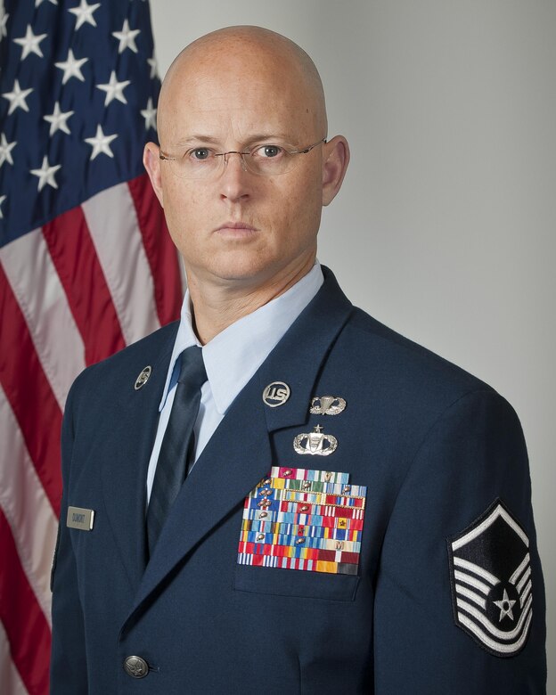 Master Sgt. Thomas DuMont, the Air National Guard's 2016 Outstanding Senior Noncommissioned Officer of the Year, poses for a photo at Joint Base Andrews, Md., May 31, 2017. DuMont is assigned to the 157th Air Operations Group, Missouri ANG, and was chosen for the honor among all Senior NCOs across the Air National Guard.