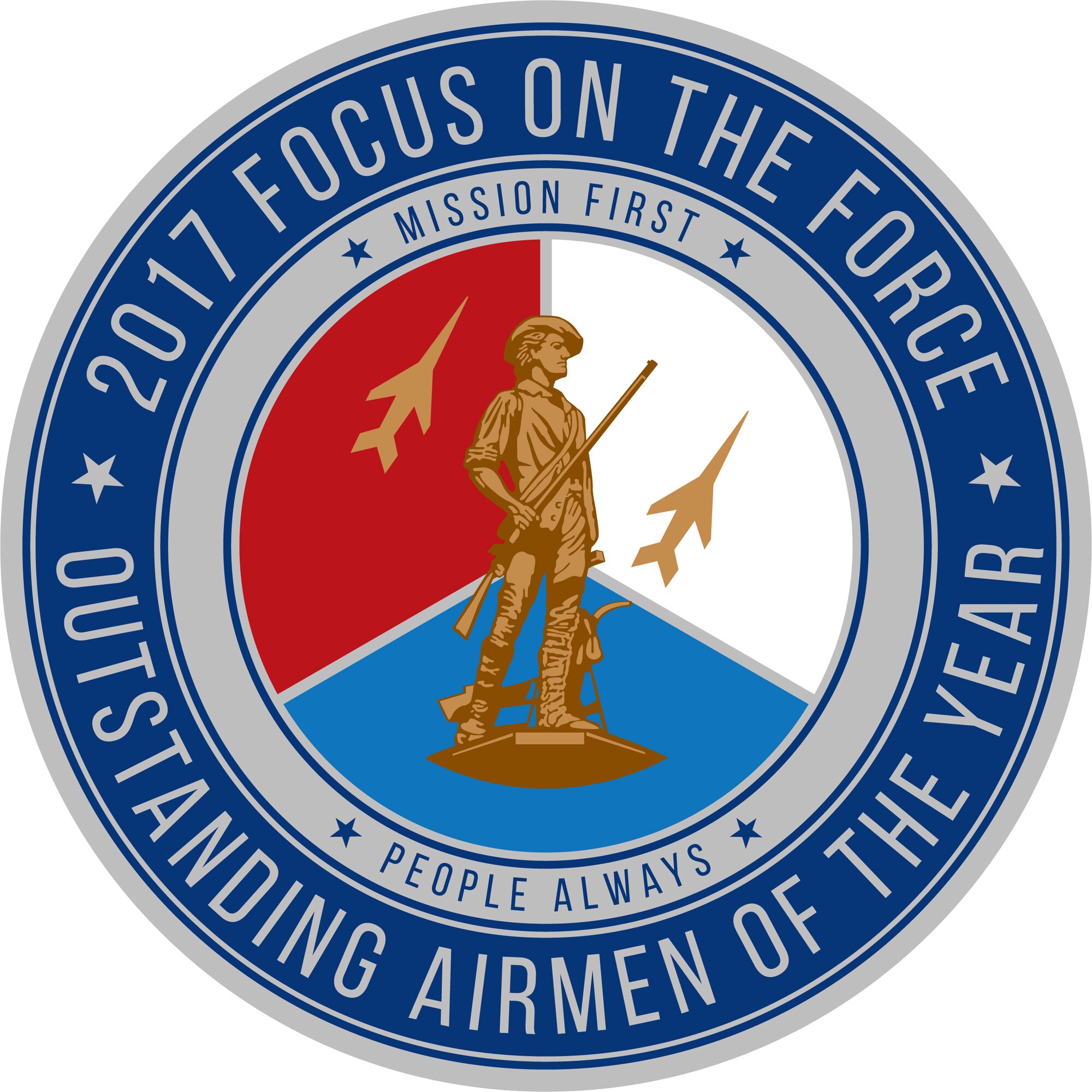 Official seal for the Air National Guard's 2017 Focus on the Force Week, a week-long event celebrating the contributions and excellence of the ANG enlisted corps.